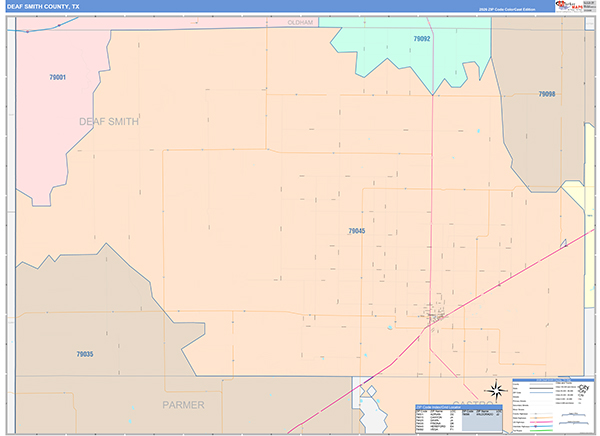 Deaf Smith County, TX Zip Code Map